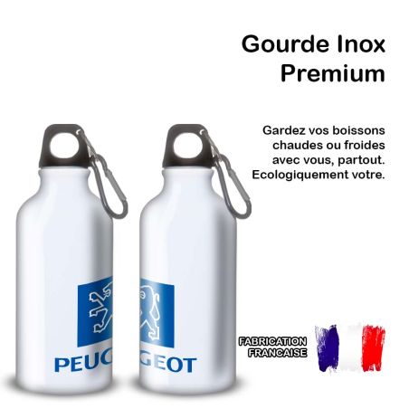 Gourde Alu et Thermos Peugeot Logo 1980 Gourde Alu et Thermos Peugeot Logo 1980