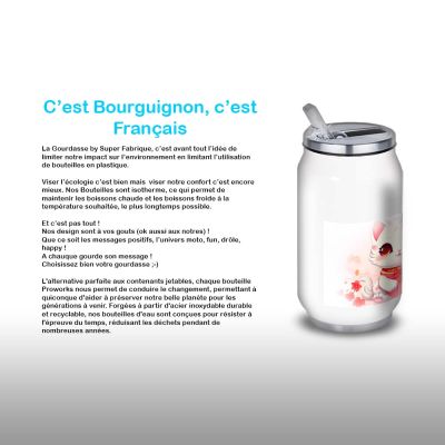 Gourde Alu et Thermos Chat Kawaii