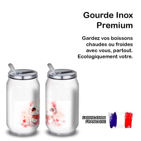Gourde Alu et Thermos Chat Kawaii