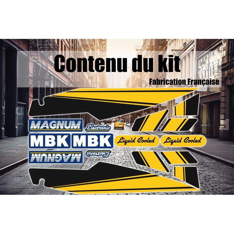 Kit Stickers Déco MBK Magnum - Jaune et Noir - Super Fabrique
