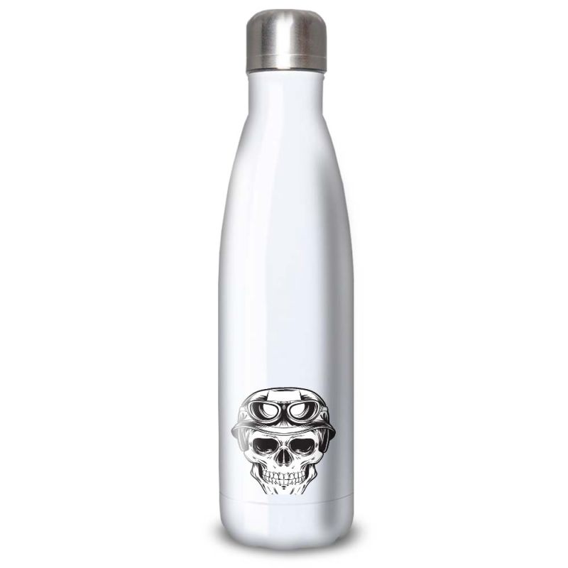 Gourde Alu et Thermos Tête de Mort motard