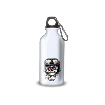 Gourde Alu et Thermos Tête de Mort motard fun