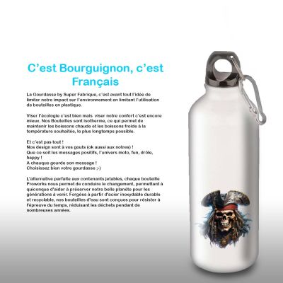 Gourde Alu et Thermos Tête de Mort Pirates