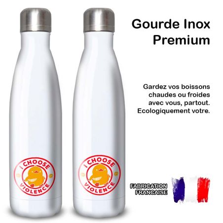 Gourde Alu et Thermos Duck - I choose violence - Rouge et Jaune Gourde Alu et Thermos Duck - I choose violence - Rouge et Jaune