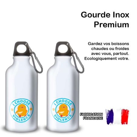 Gourde Alu et Thermos Duck - I choose violence - Bleu Gourde Alu et Thermos Duck - I choose violence - Bleu