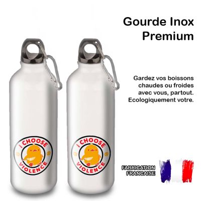 Gourde Alu et Thermos Duck - I choose violence - Noir