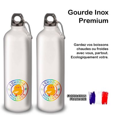 Gourde Alu et Thermos Duck - I choose violence - Rainbow