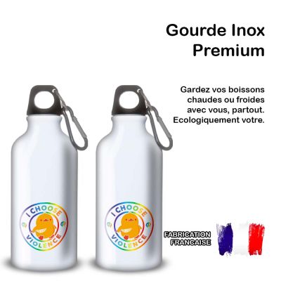 Gourde Alu et Thermos Duck - I choose violence - Rainbow