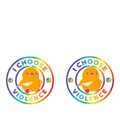 Gourde Alu et Thermos Duck - I choose violence - Rainbow