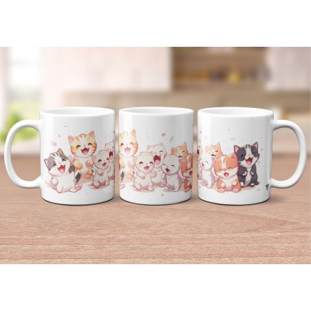 Mug premium chats heureux