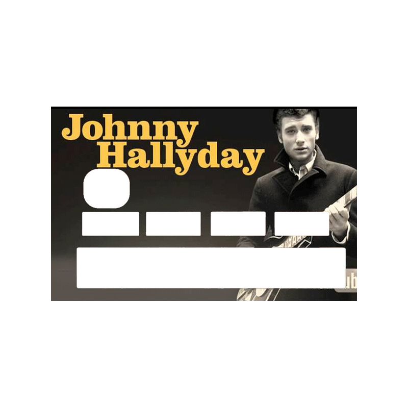 Autocollant pour carte bleue Johnny Hallyday années 70 Autocollant pour carte bleue Johnny Hallyday années 70