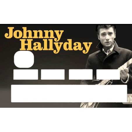 Autocollant pour carte bleue Johnny Hallyday années 70 Autocollant pour carte bleue Johnny Hallyday années 70