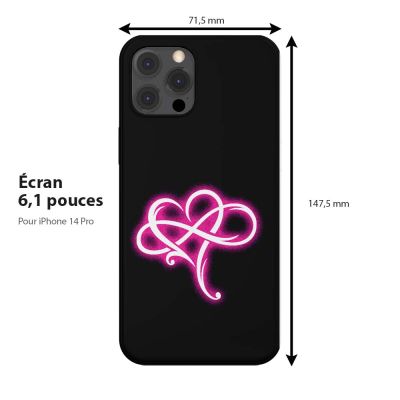 Coque noire avec coeur tribal et sigle infini