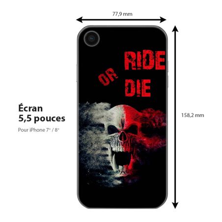 Coque case Iphone tête de mort Ride Or Die