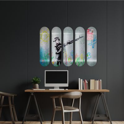 Skate Board décoration murale originale, No Parking, Banksy street art