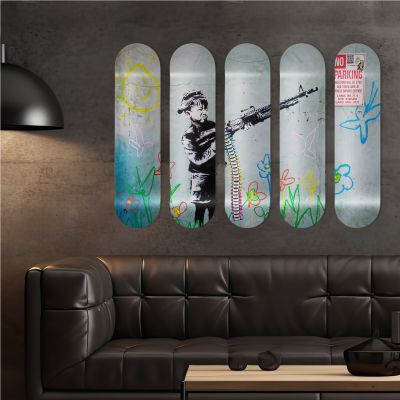 Skate Board décoration murale originale, No Parking, Banksy street art