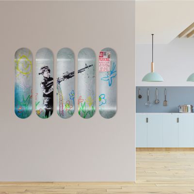 Skate Board décoration murale originale, No Parking, Banksy street art