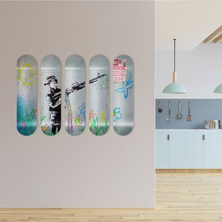 Skate Board décoration murale originale, No Parking, Banksy street art