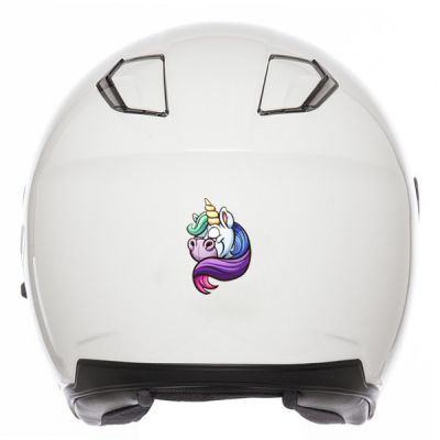 Stickers pour casque moto retro éclairant licorne