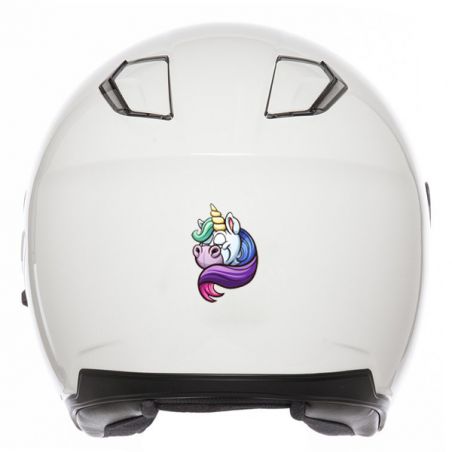 Stickers pour casque moto retro éclairant licorne