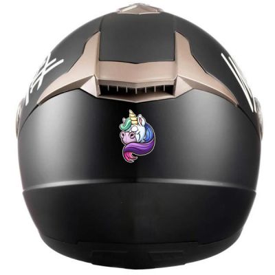 Sticker casque moto Licorne Crazy – Effet lumineux spectaculaire de nuit