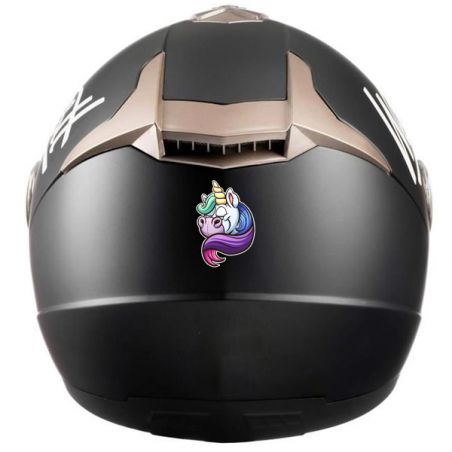 Sticker casque moto Licorne Crazy – Effet lumineux spectaculaire de nuit
