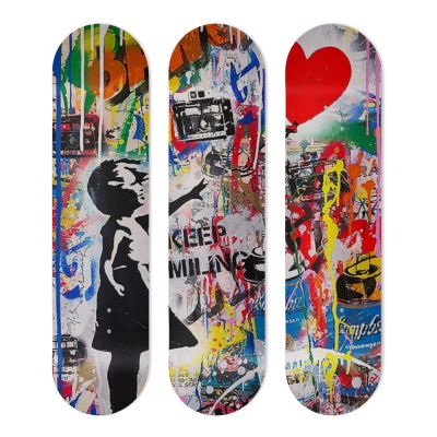 Skate Board pour décoration murale, Keep Smiling Art urbain