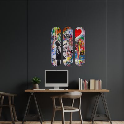 Skate Board pour décoration murale, Keep Smiling Art urbain