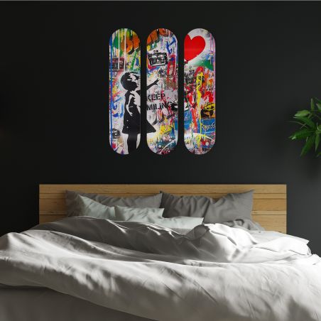 Skate Board pour décoration murale, Keep Smiling Art urbain Skate Board pour décoration murale, Keep Smiling Art urbain