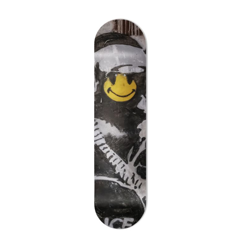 Skate Board pour décoration murale, Smiley Cop Art urbain Skate Board pour décoration murale, Smiley Cop Art urbain