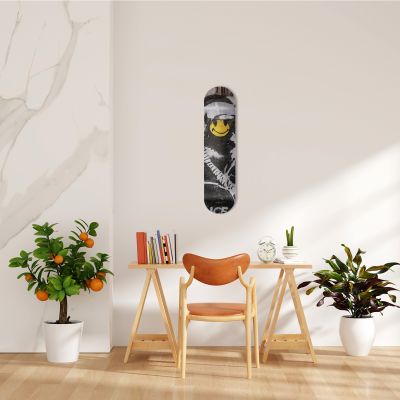 Skate Board pour décoration murale, Smiley Cop Art urbain