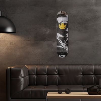 Skate Board pour décoration murale, Smiley Cop Art urbain
