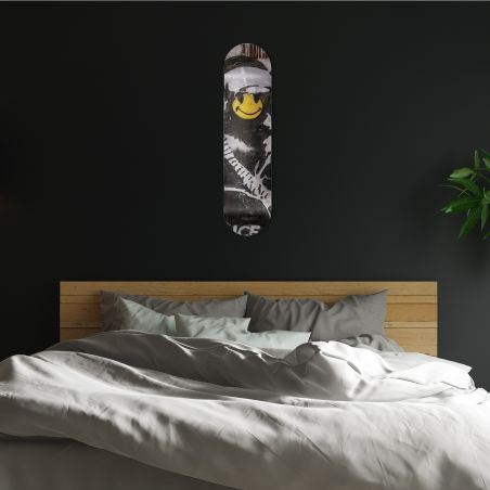 Skate Board pour décoration murale, Smiley Cop Art urbain Skate Board pour décoration murale, Smiley Cop Art urbain