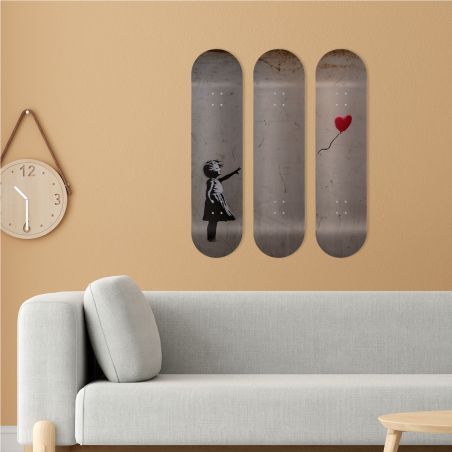 Skate Board pour décoration murale originale, Poesie urbaine inspired by Banksy Skate Board pour décoration murale originale, Poesie urbaine inspired by Banksy