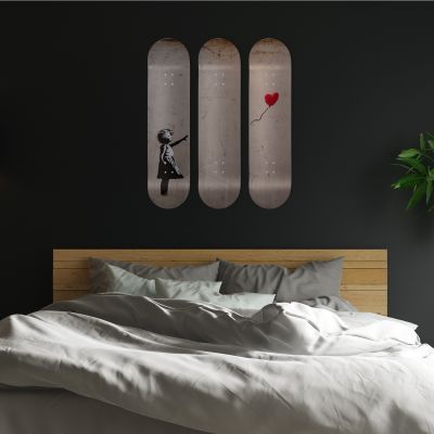Skate Board pour décoration murale originale, Poesie urbaine inspired by Banksy