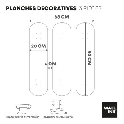 Skate Board mural pour décoration, triptyque bière