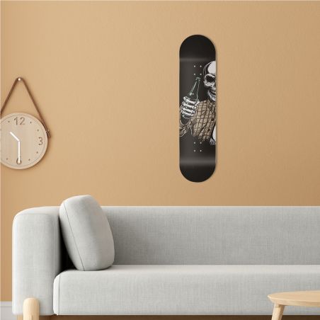 Skate Board mural pour décoration, bière Skull