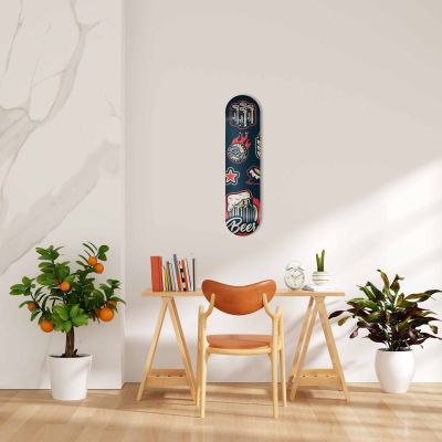 Skate Board pour décoration murale originale, Beer fire