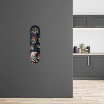 Skate Board pour décoration murale originale, Beer fire