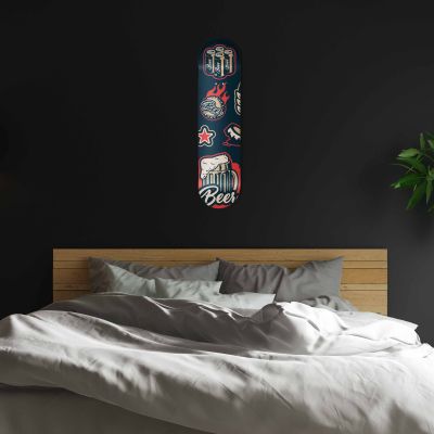 Skate Board pour décoration murale originale, Beer fire