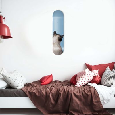 Skate Board original, décoration murale, Chat siamois