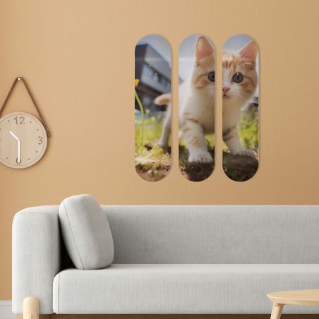 Déco Skate Board, Art, Chaton Mignon
