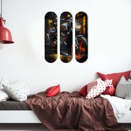 Planche Skate Board de décoration, Moto Planche Skate Board de décoration, Moto