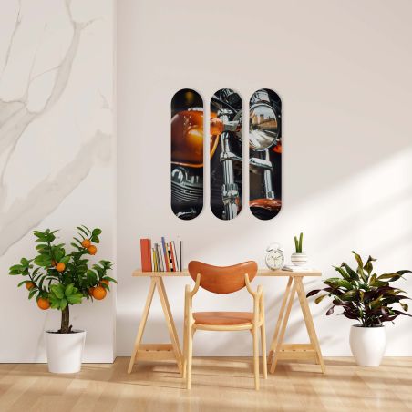 Skate Board original, décoration murale, Moto Vintage Skate Board original, décoration murale, Moto Vintage