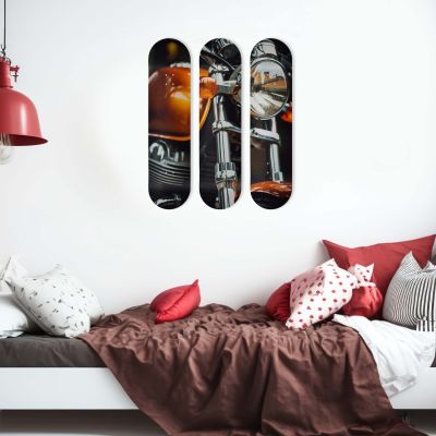 Skate Board original, décoration murale, Moto Vintage