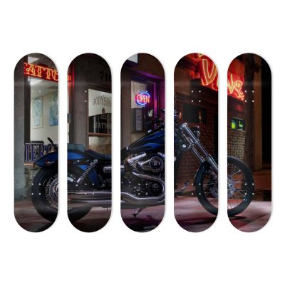 Skate Board original, décoration murale, Night Bike