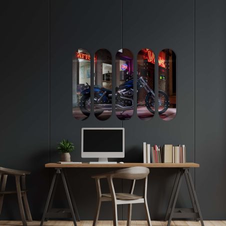 Skate Board original, décoration murale, Night Bike