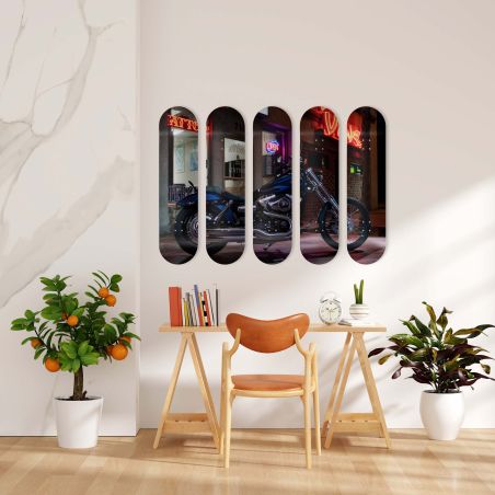 Skate Board original, décoration murale, Night Bike Skate Board original, décoration murale, Night Bike