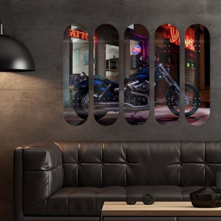 Skate Board original, décoration murale, Night Bike Skate Board original, décoration murale, Night Bike