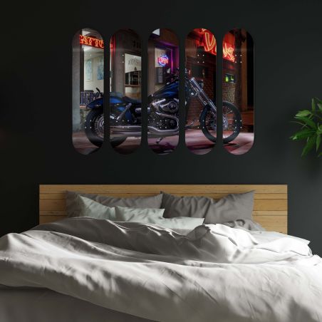 Skate Board original, décoration murale, Night Bike Skate Board original, décoration murale, Night Bike